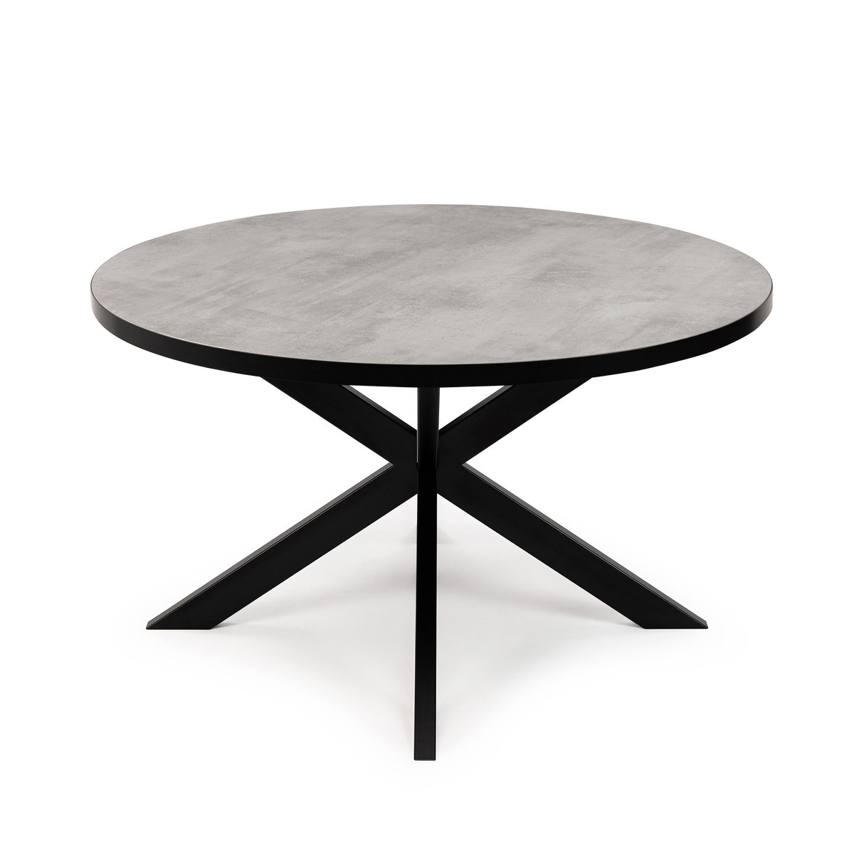 Stalux Ronde eettafel 'Daan' 148cm, kleur zwart / beton