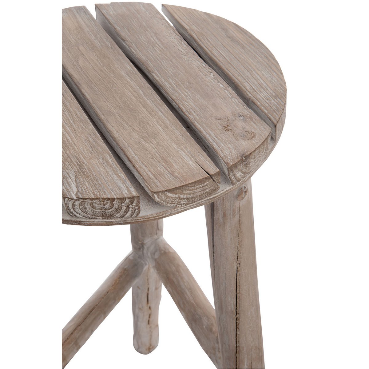 J-Line barstoel Rond - hout - wit - medium