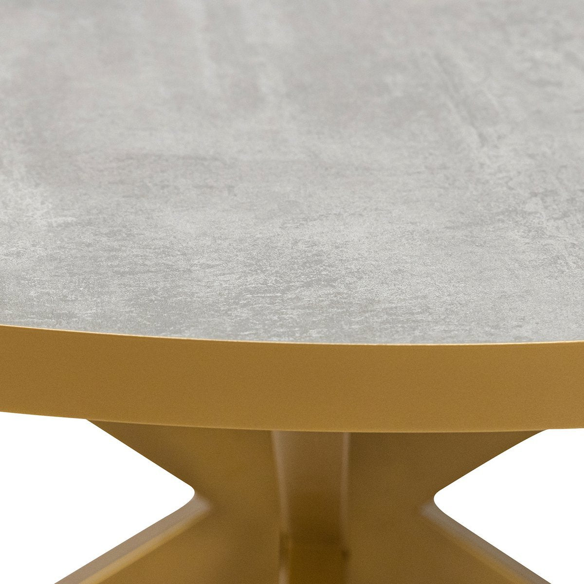 Stalux Ronde eettafel 'Daan' 120cm, kleur goud / beton