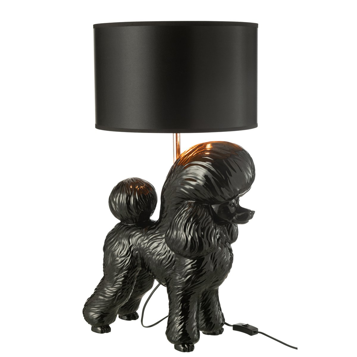 J-Line Lamp Hond Poodle Resine Zwart