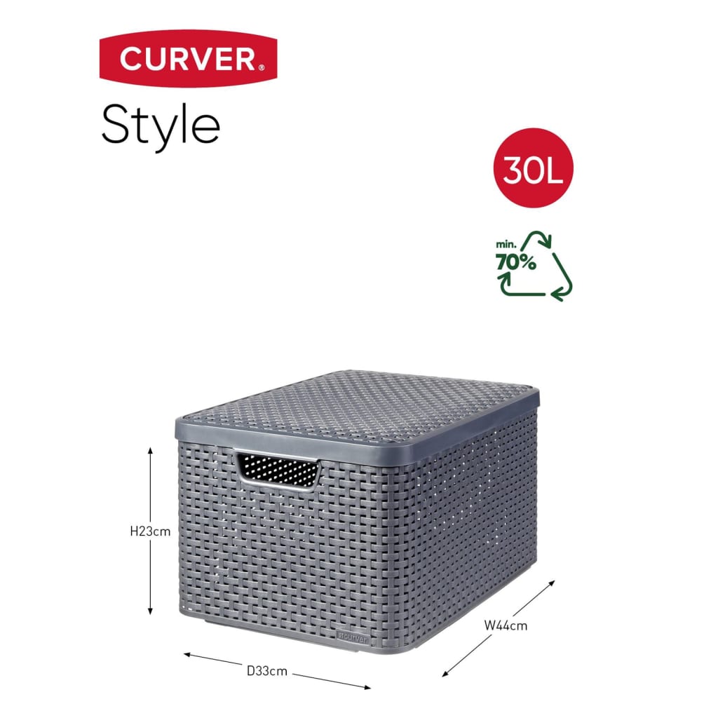 Curver Opbergbox Style met deksel L 30 L crèmewit