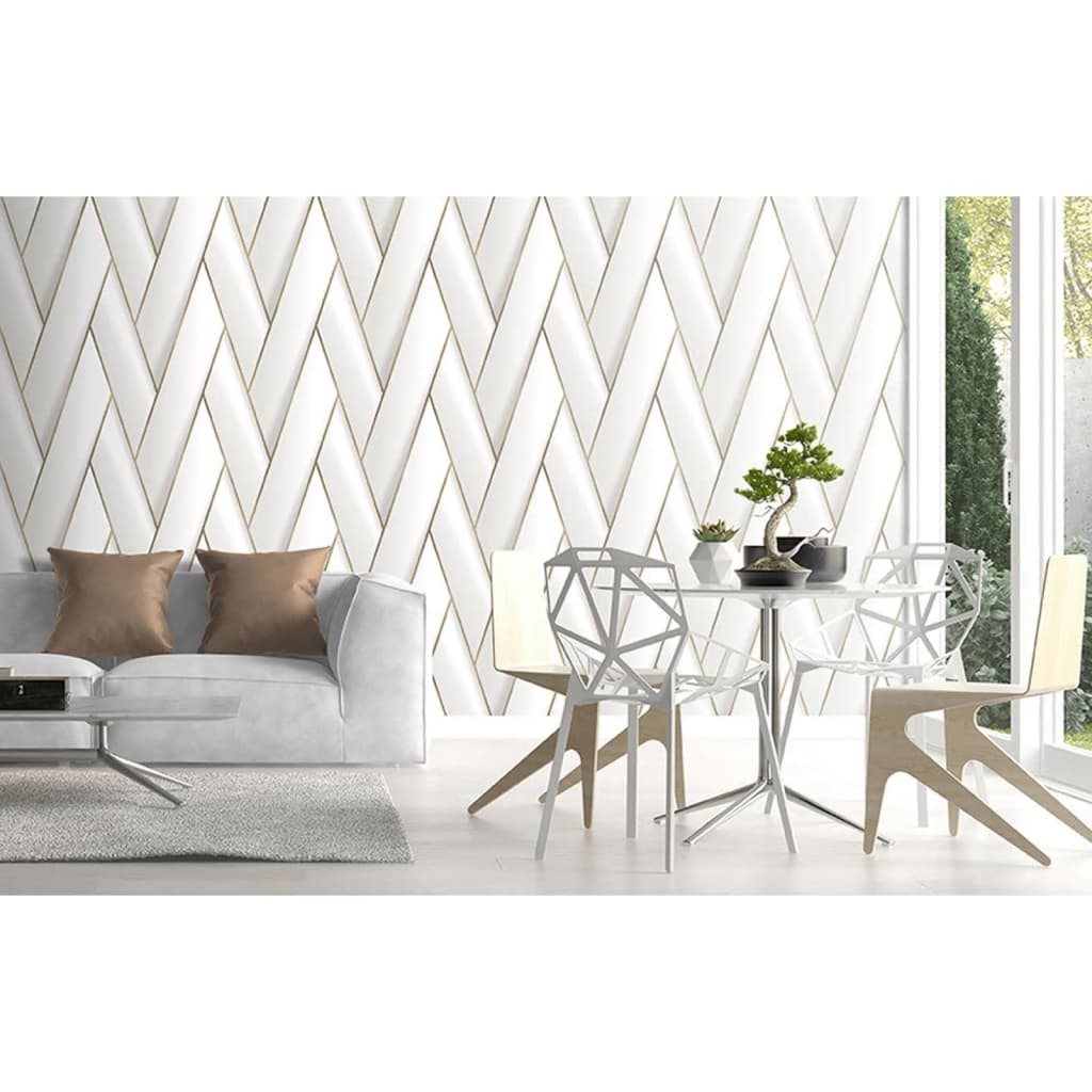 DUTCH WALLCOVERINGS Behang Geometric goudkleurig