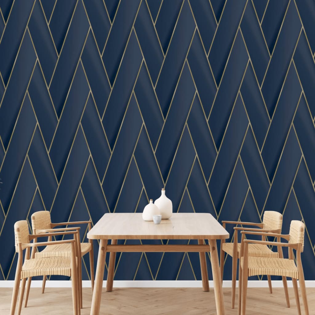 DUTCH WALLCOVERINGS Behang Geometric goudkleurig