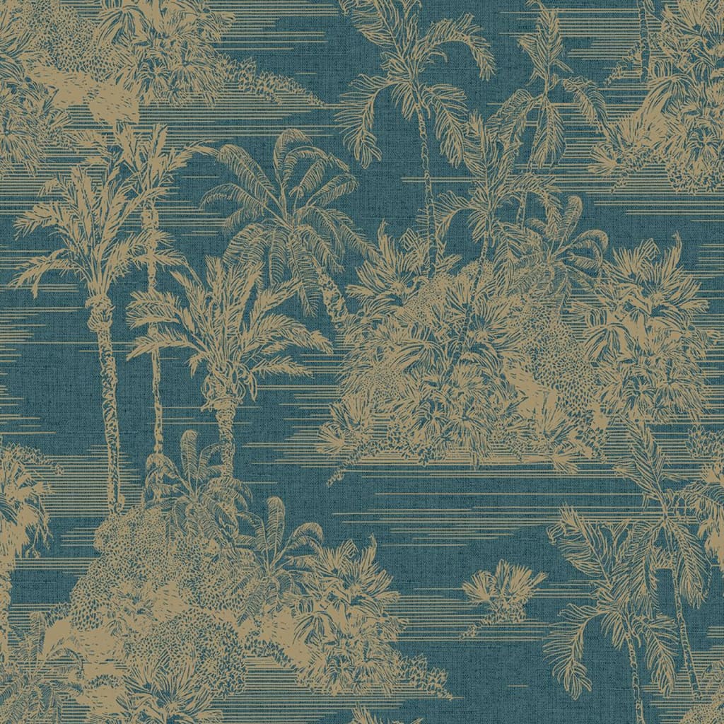 DUTCH WALLCOVERINGS Papier peint Tropical et doré