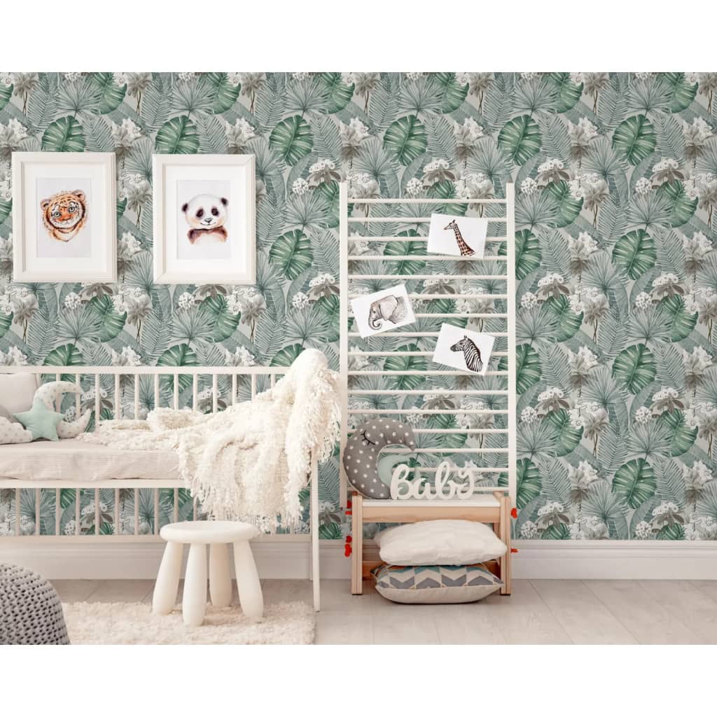 DUTCH WALLCOVERINGS Behang Eden en donkergroen