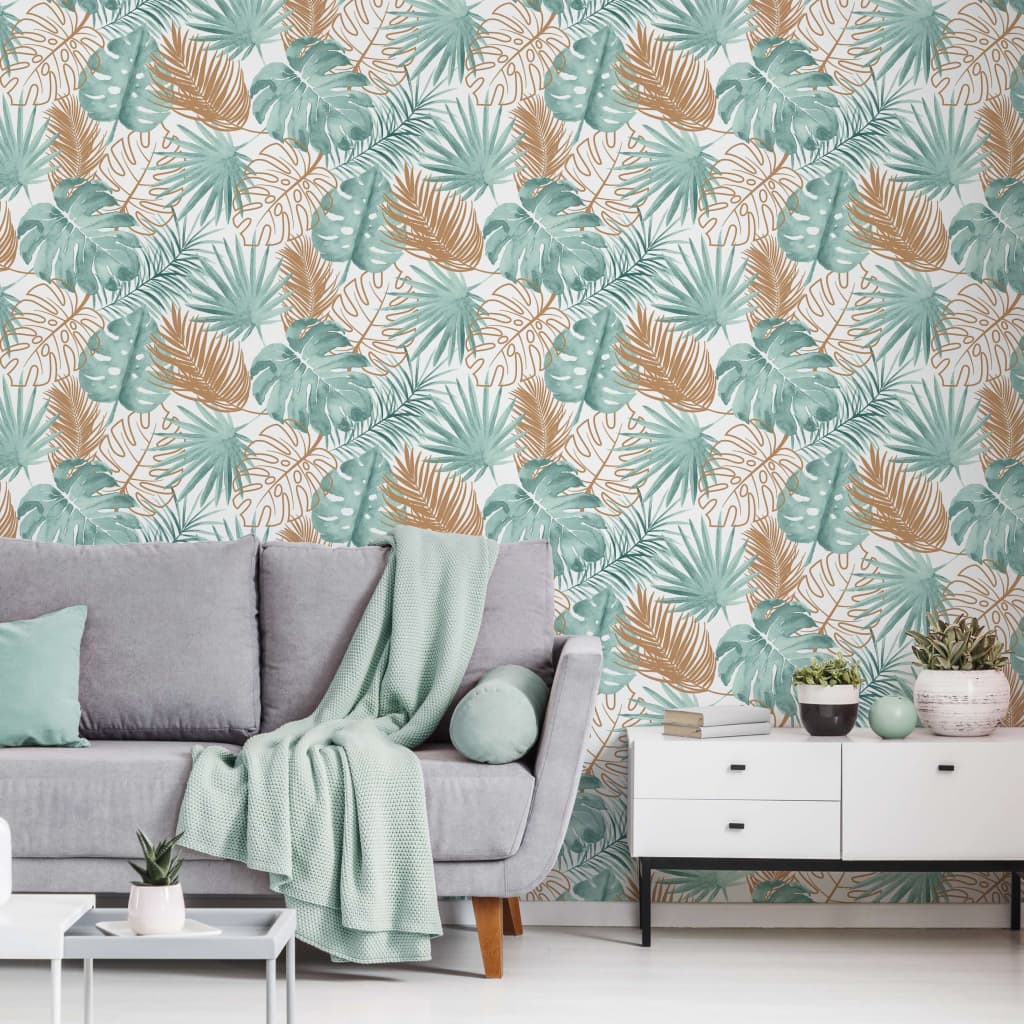 DUTCH WALLCOVERINGS Behang monstera bladeren