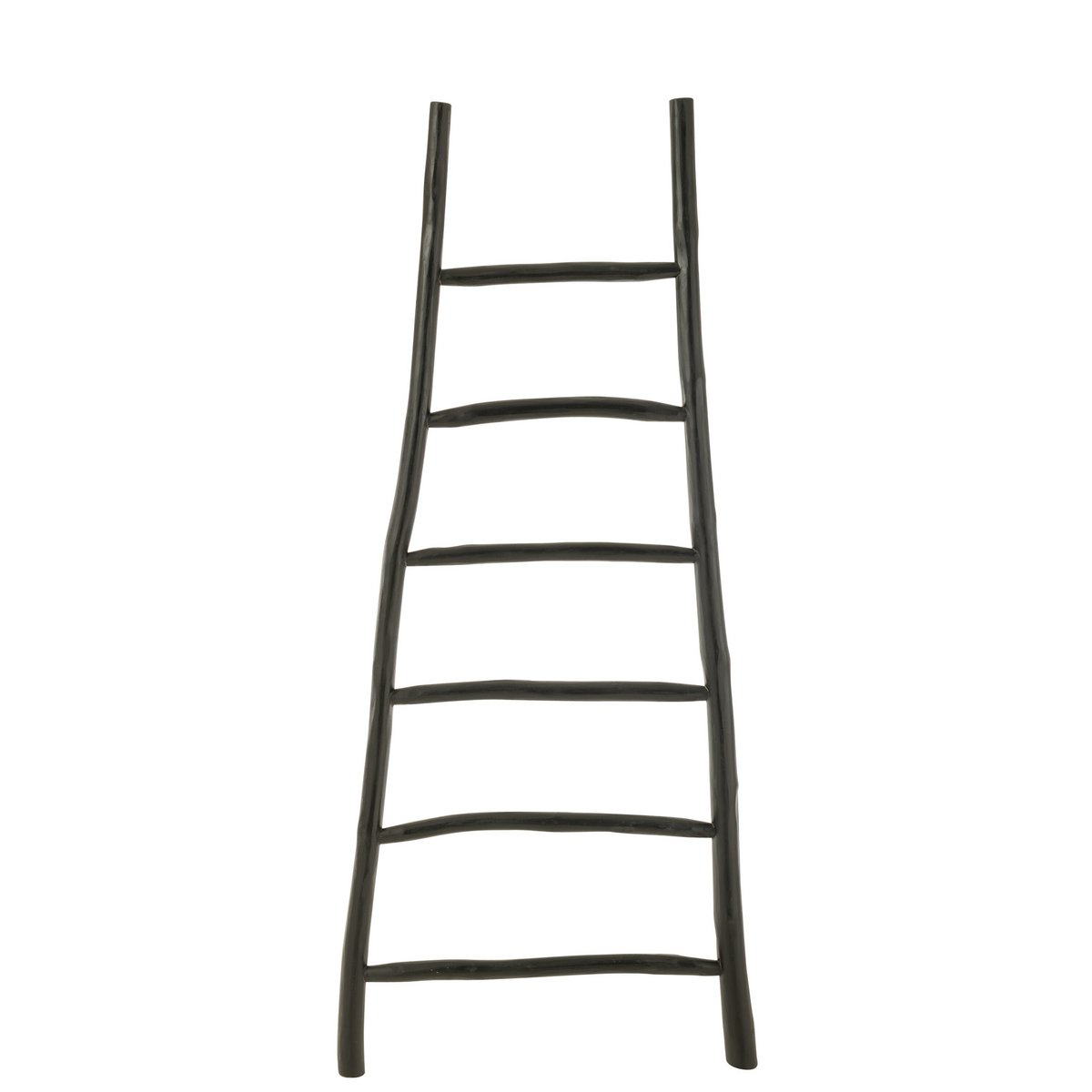 J-Line Ladder 6 Stappen Teak Hout Zwart