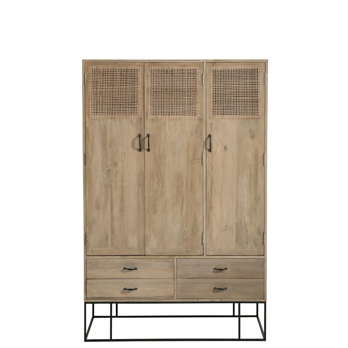 J-Line kast Geweven - 3 deuren + 4 laden - hout - naturel