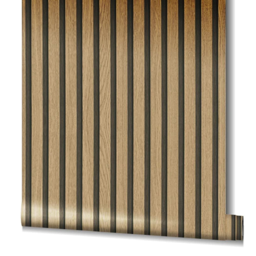 Noordwand Behang Botanica Wooden Slats en eikenkleurig