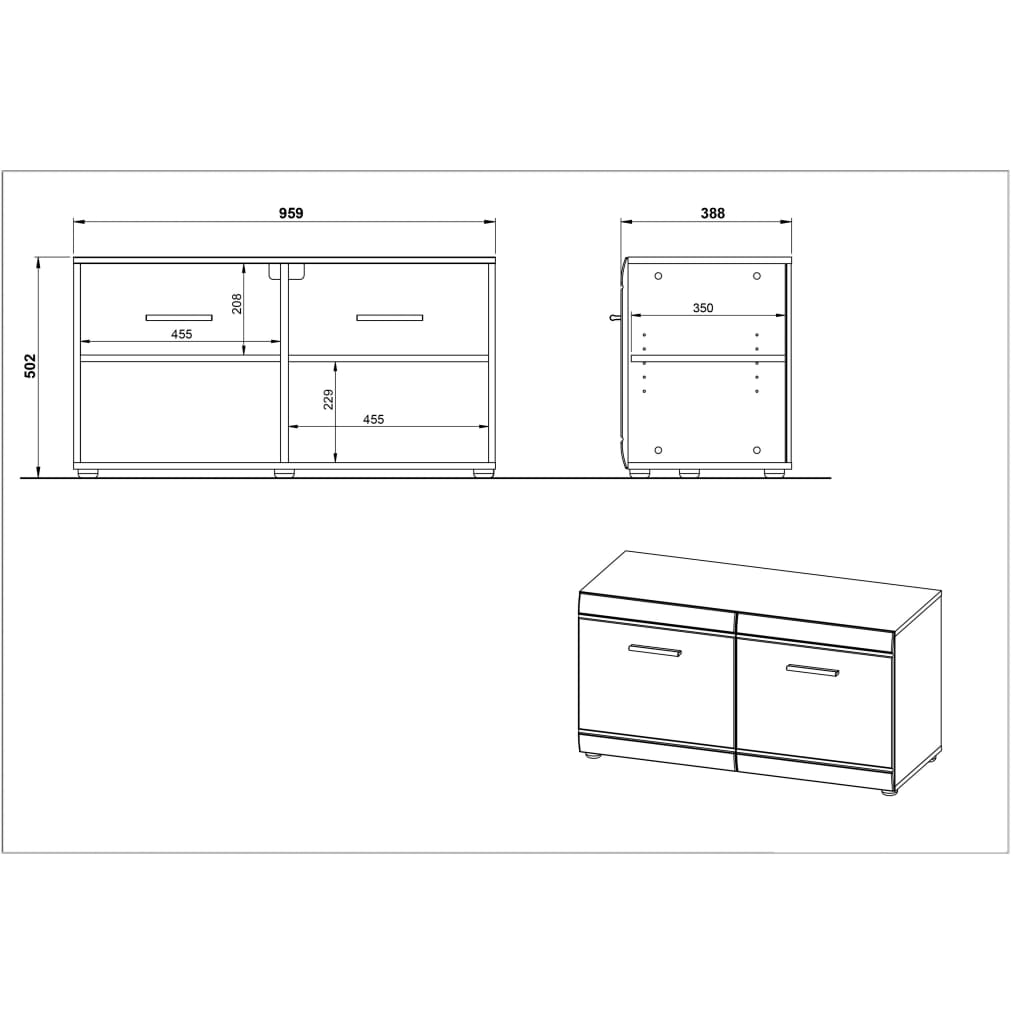 Germania Armoire à chaussures Adana 95,9x38,8x50,2 cm couleur hêtre noble