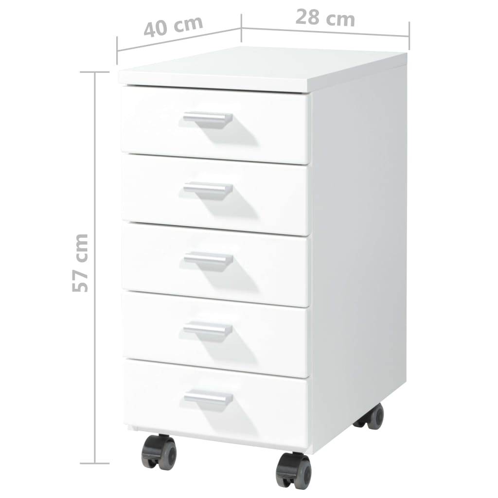 Germania Classeur à roulettes blanc