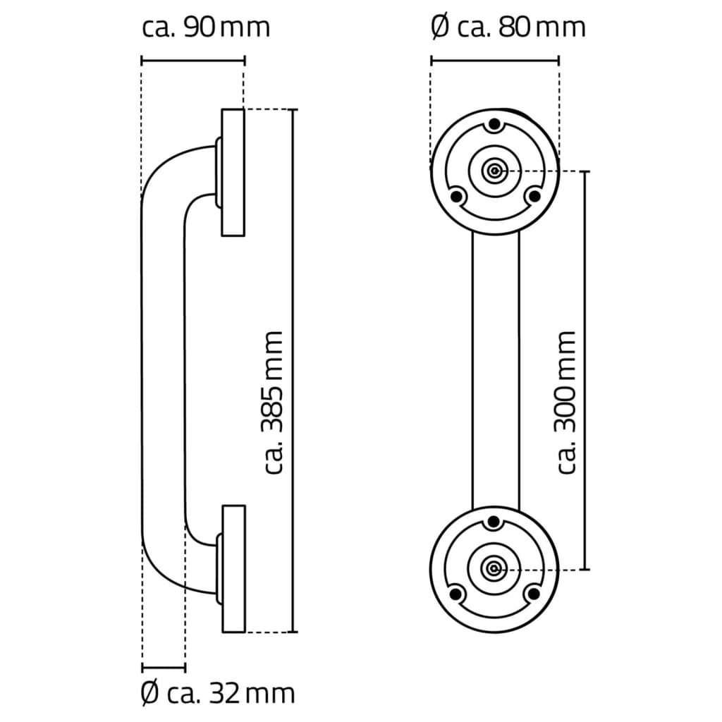 RIDDER Support mural 30 cm aluminium