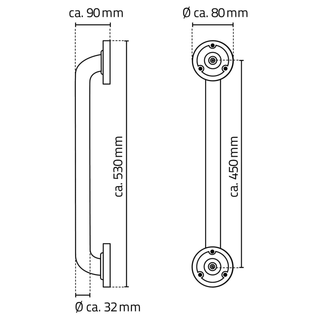 RIDDER Support mural 30 cm aluminium