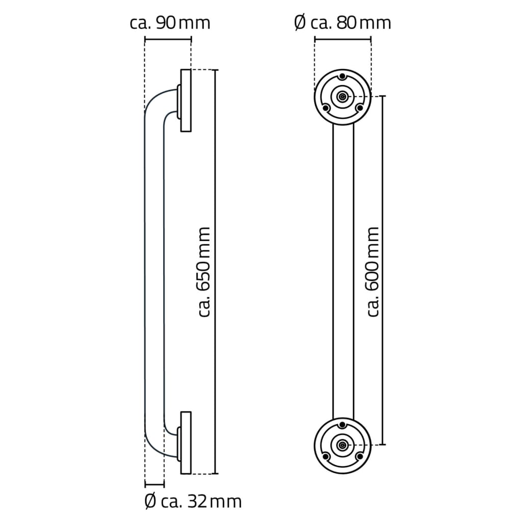 RIDDER Support mural 30 cm aluminium