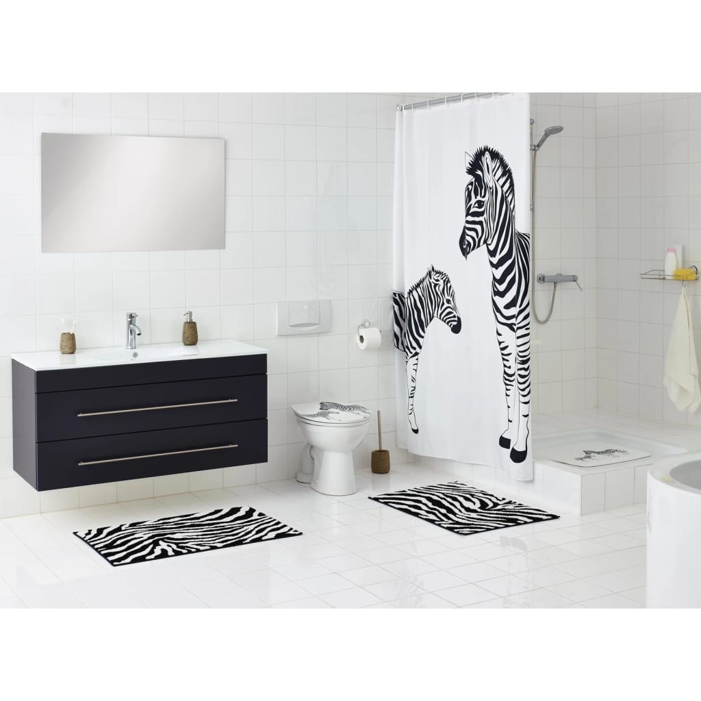 RIDDER Badmat Zebra 38x72 cm wit en zwart