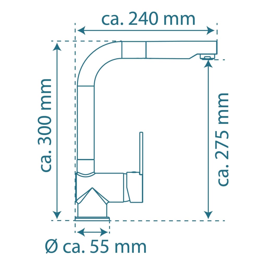 SCHÜTTE Mitigeur monocommande avec bec extractible LONDON graphite mat