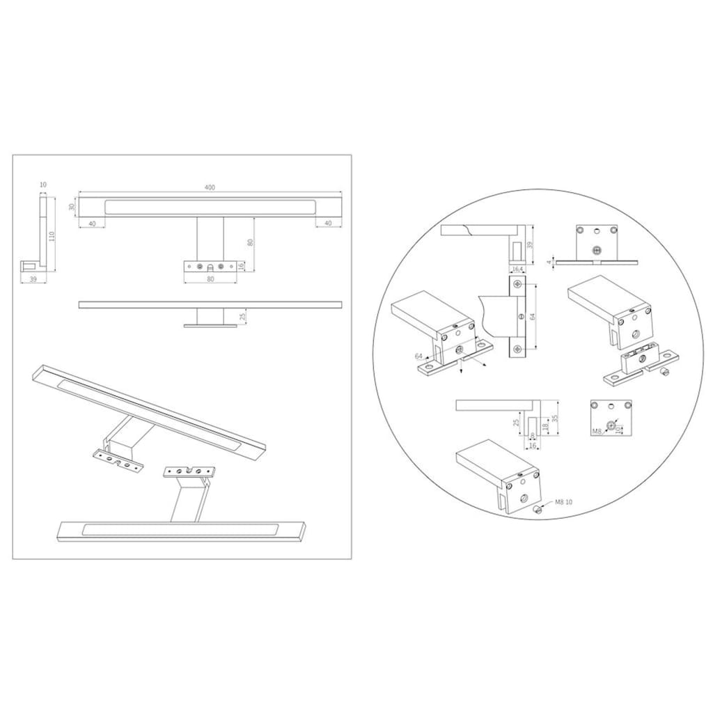 Lampe miroir Tigre Ancis LED 60,9 cm