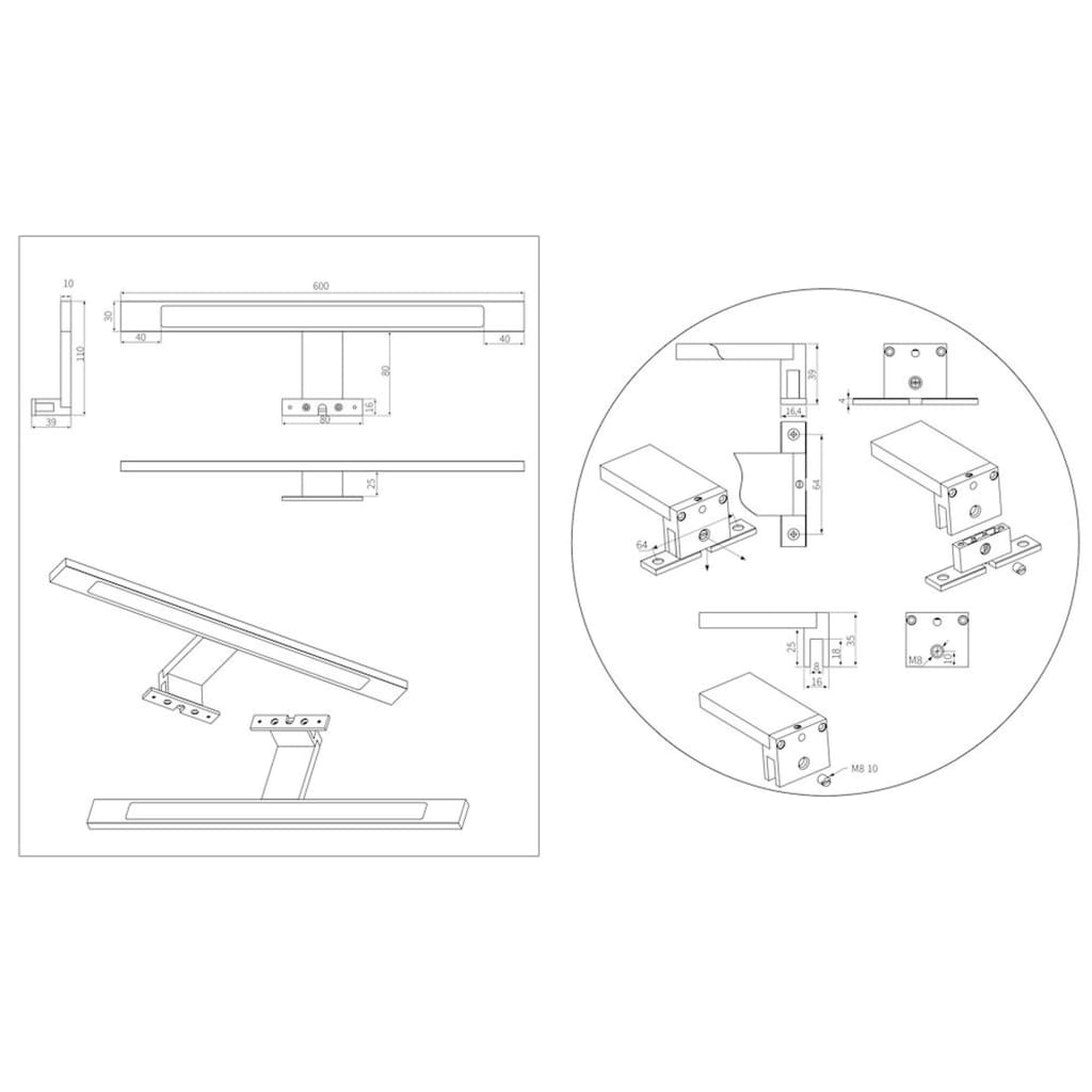 Lampe miroir Tigre Ancis LED 60,9 cm