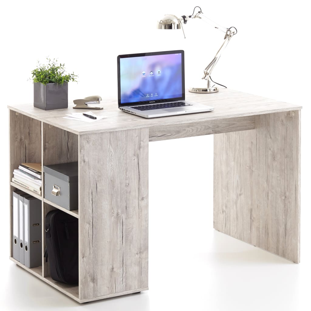 FMD Bureau met zijschappen 117x73x75 cm betonkleurig