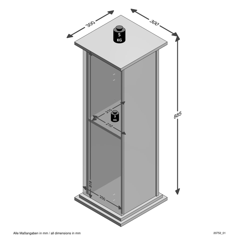 FMD Accenttafel met deur 88,5 cm