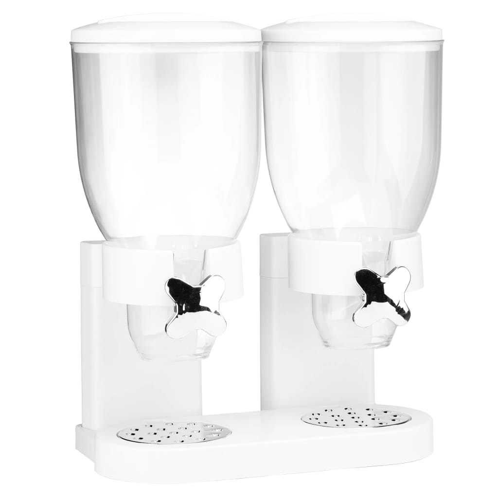 HI Distributeur de céréales pour petit-déjeuner 2 x 3,5 L blanc