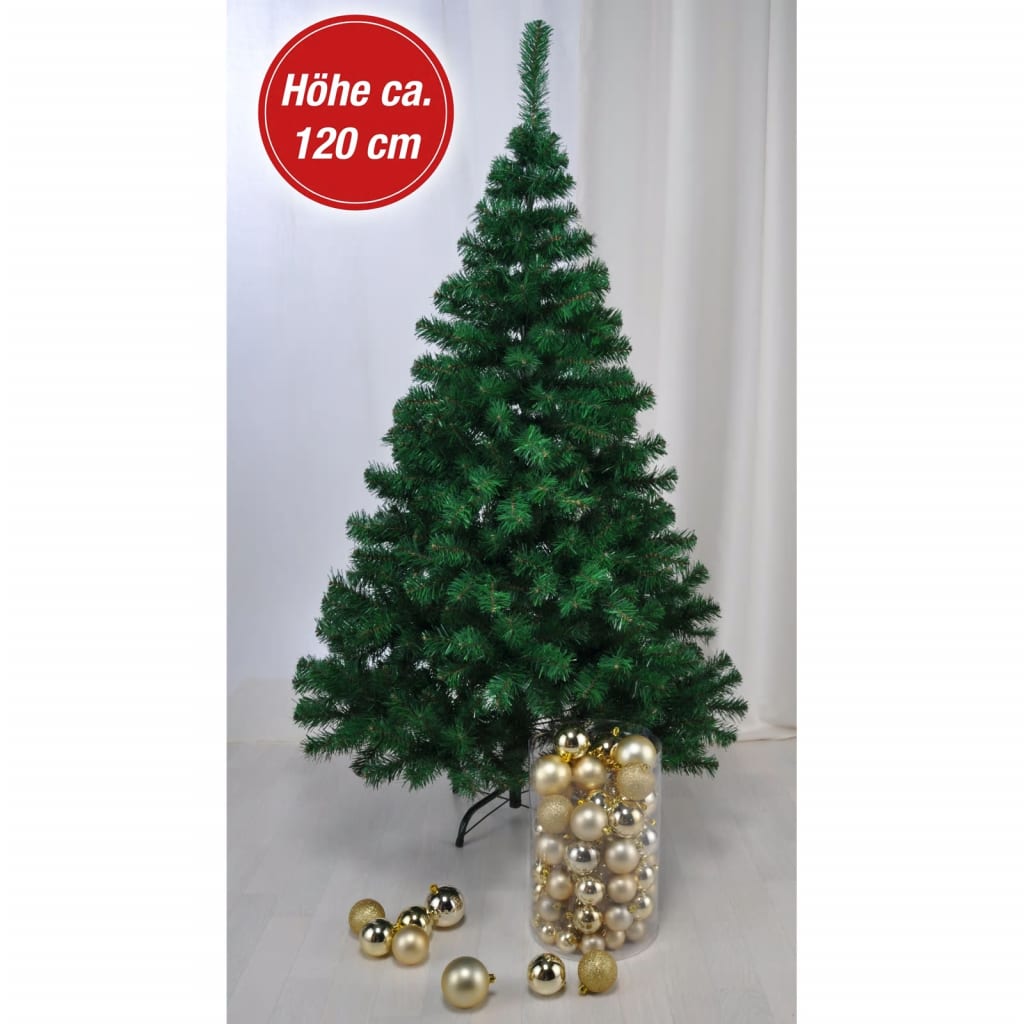 HI Kerstboom met metalen standaard 120 cm groen