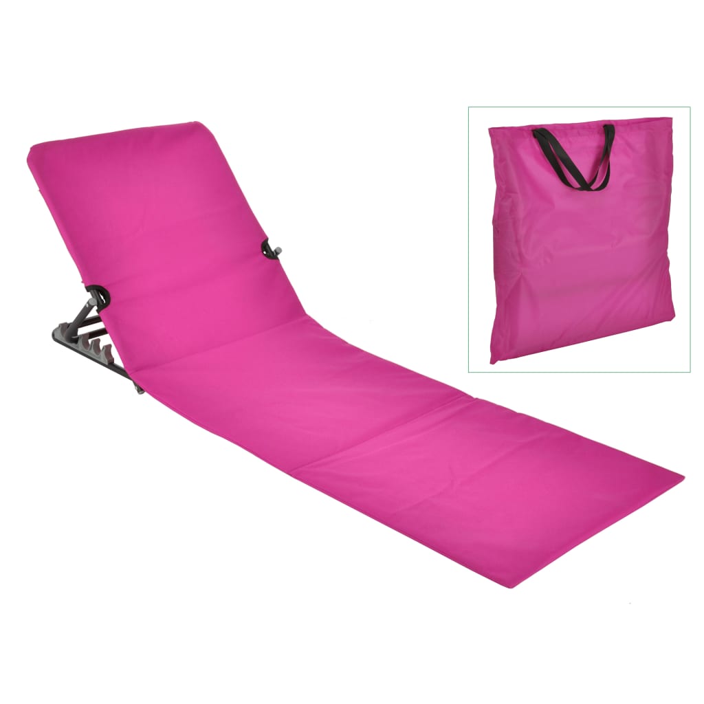 HI Chaise tapis de plage pliable PVC rose