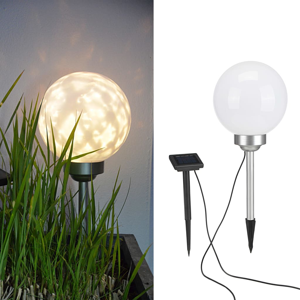 HI Lampe de jardin LED boule rotative 20 cm