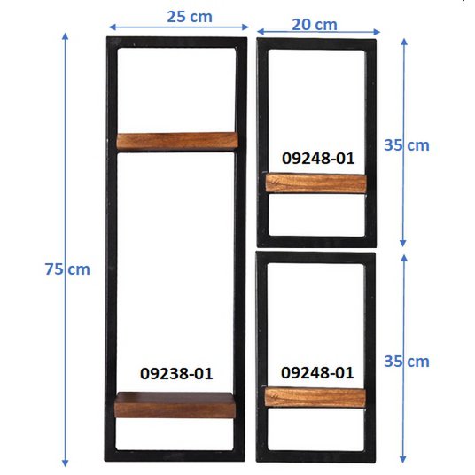 Wandplankenset, 3 stuks