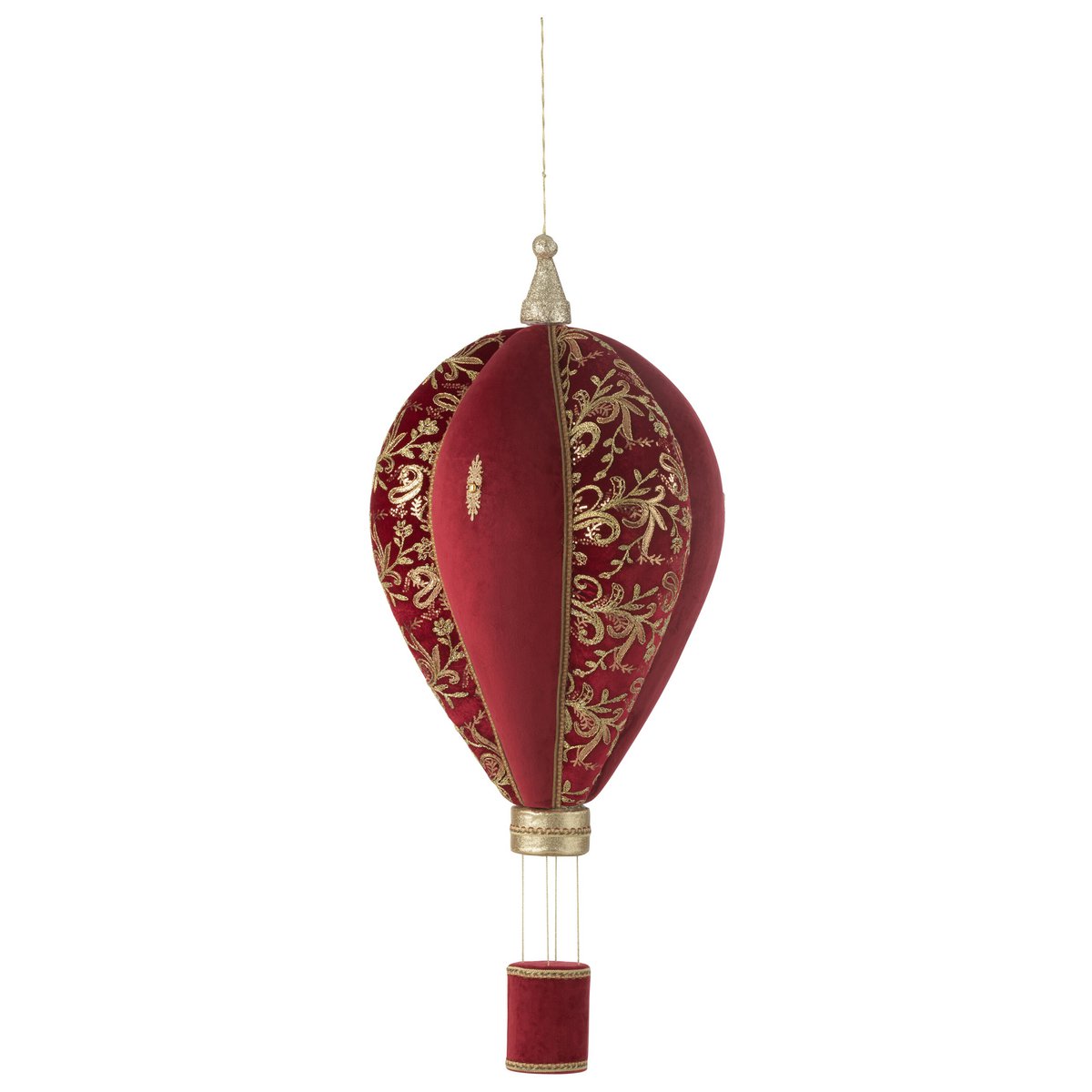 J-Line Heteluchtballon Hangend Polyfoam/Textiel Rood/Goud Large