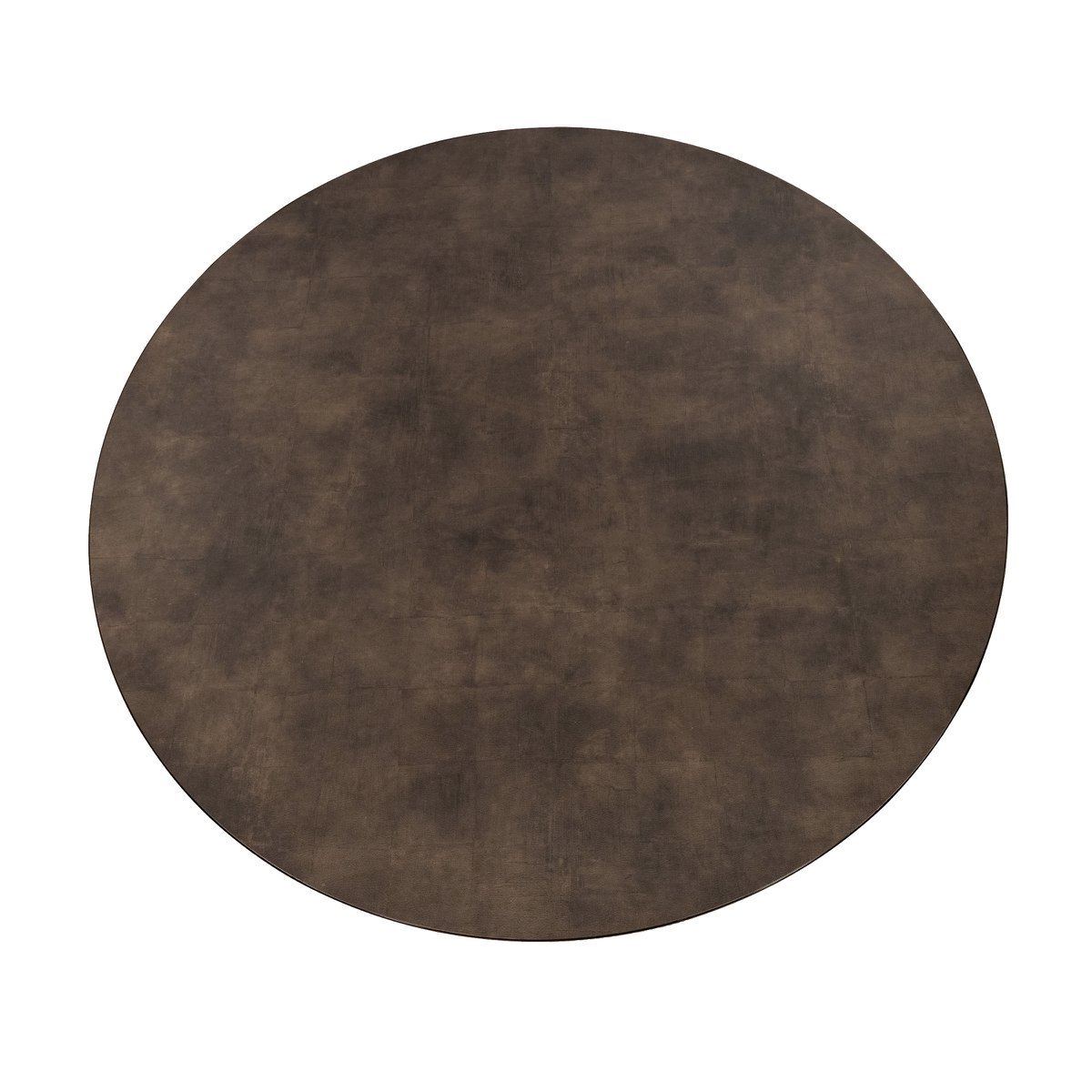 Stalux Ronde eettafel 'Daan' 148cm, kleur zwart / lederlook bruin