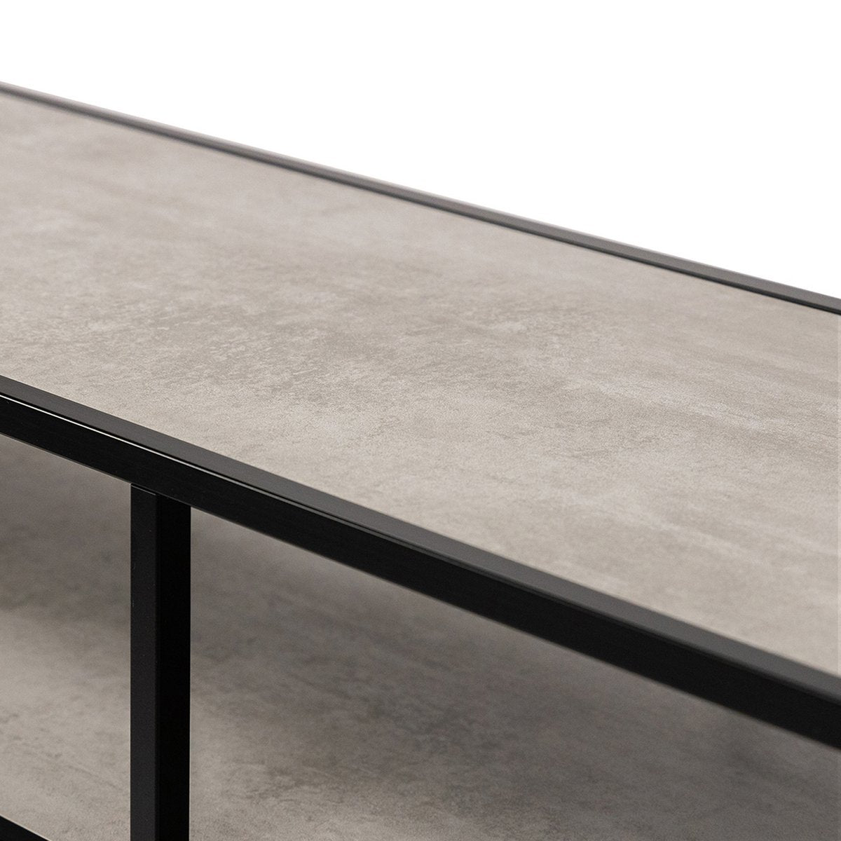 Stalux Side-table 'Teun' 150cm, kleur zwart / beton