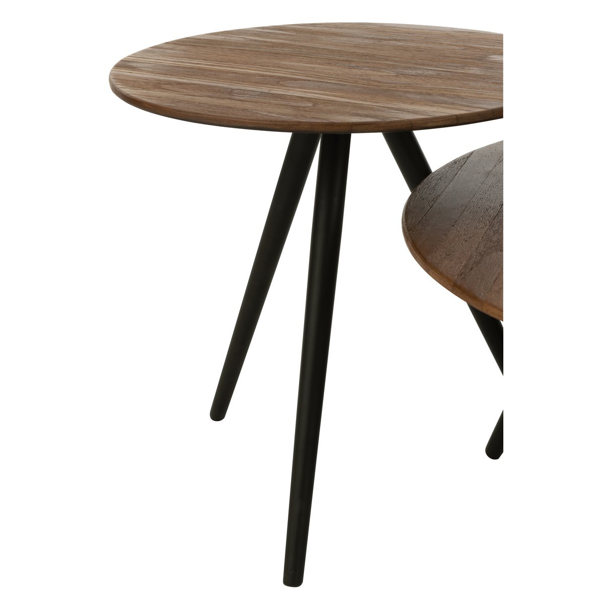 J-Line tafel Rond Gerecycleerd Teak - hout - naturel