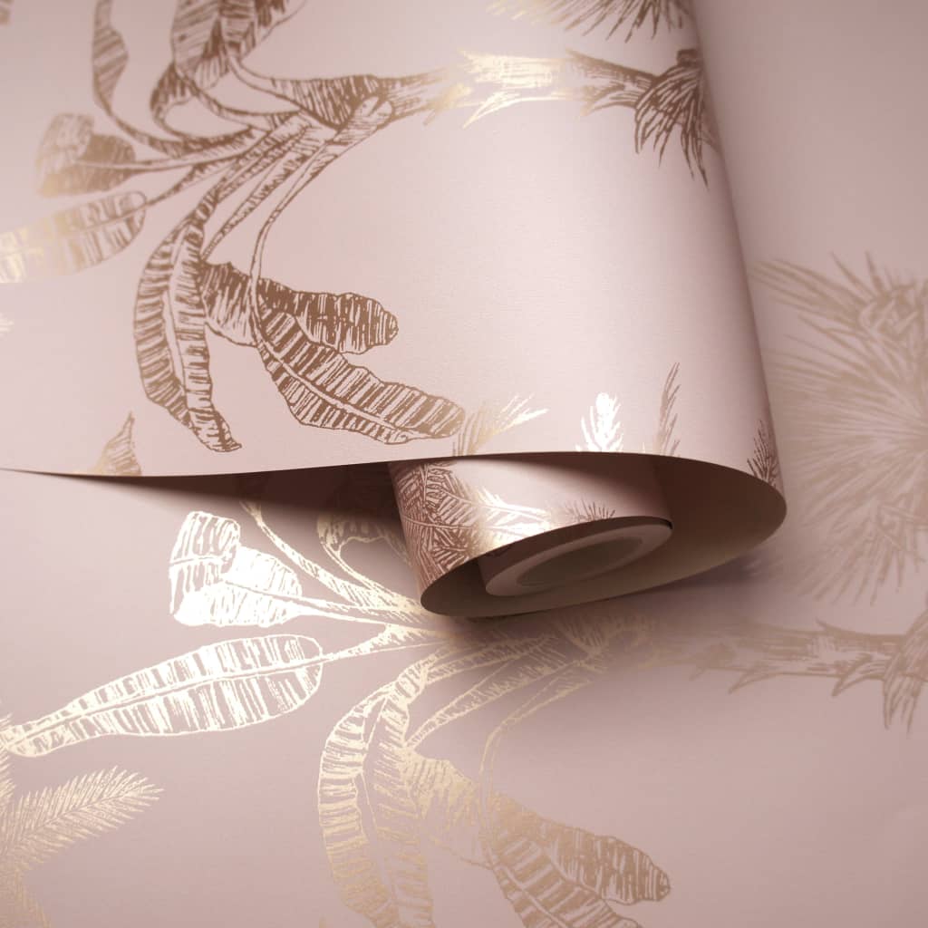 DUTCH WALLCOVERINGS Behang Tropical Trees en zilverkleurig