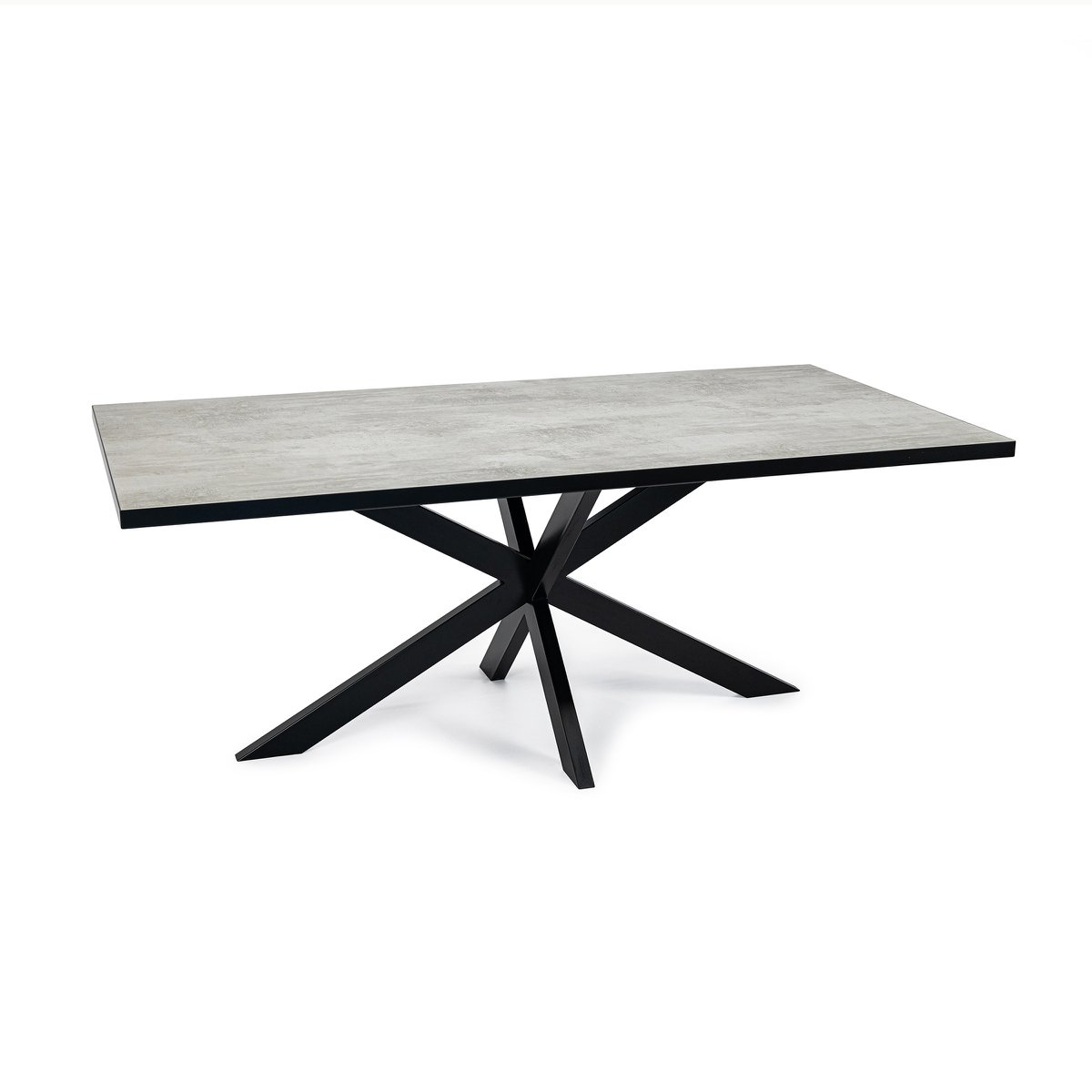 Stalux Eettafel 'Gijs' 200 x 100cm, kleur zwart / beton