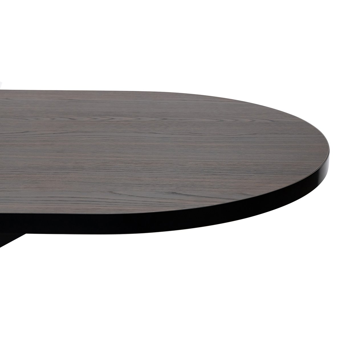 Stalux Plat ovale eettafel 'Noud' 210 x 100, kleur zwart / bruin hout