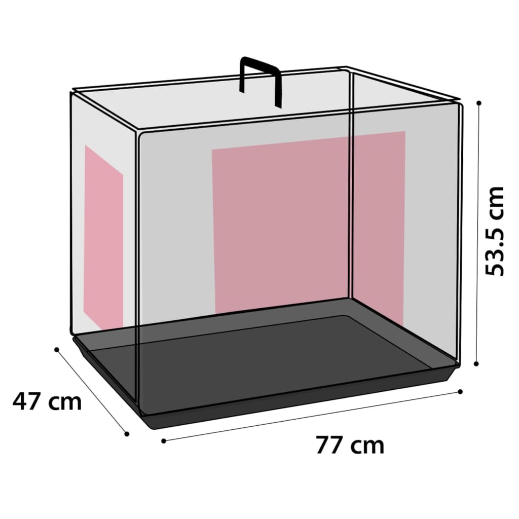 FLAMINGO Draadkooi Nyo met schuifdeur XXL 124x77x81,5 cm zwart