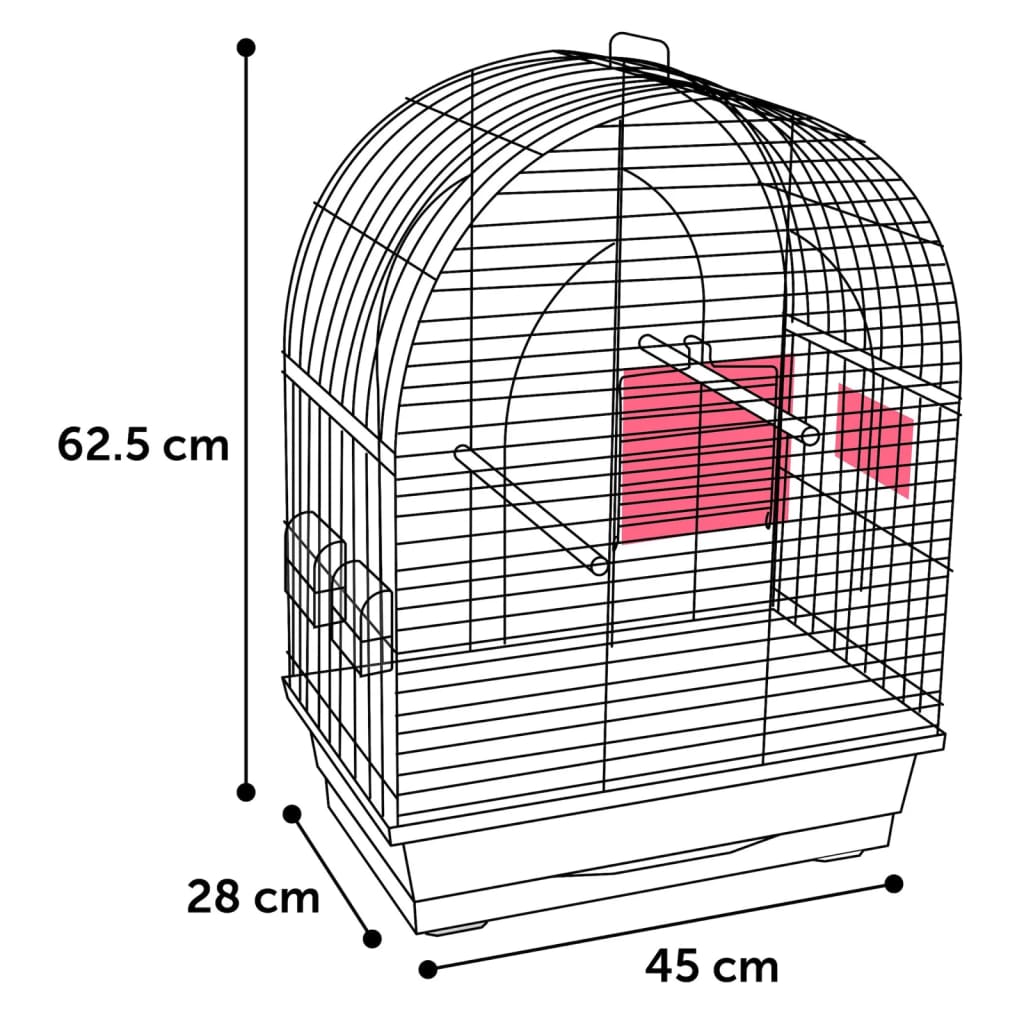 FLAMINGO Grasparkietenkooi Klara 2 45x28x62,5 cm zwart