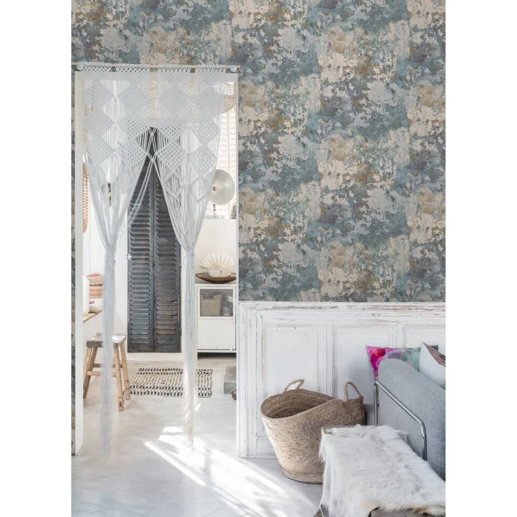 DUTCH WALLCOVERINGS Behang betongrijs en groen