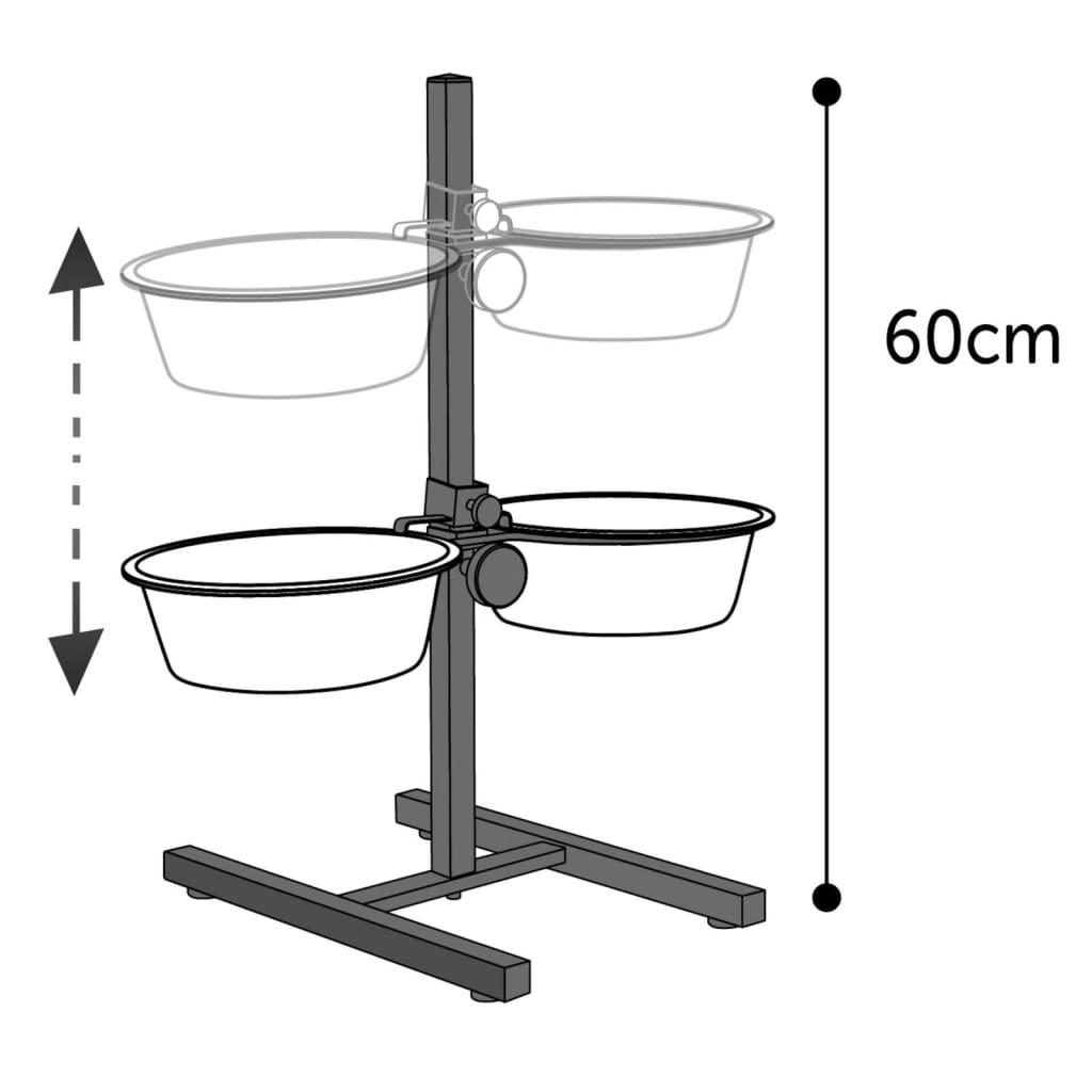 FLAMINGO H-standaard met 2 bakken Otis 2,5 L 25 cm