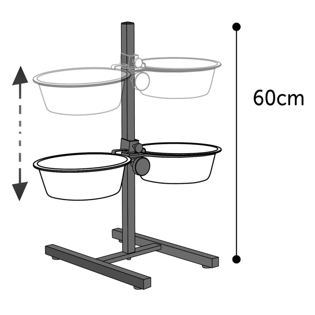 FLAMINGO H-standaard met 2 bakken Otis 2,5 L 25 cm