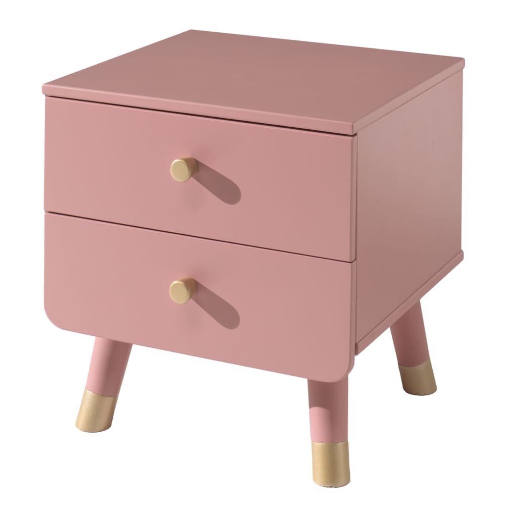 Vipack Table de chevet Billy 2 tiroirs bois terra rose