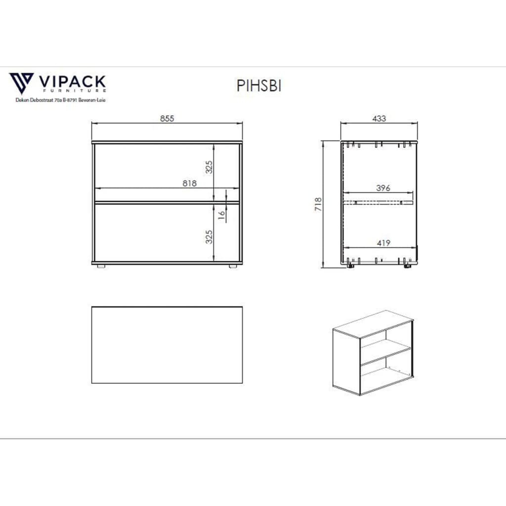 Vipack Boekenkast Pino met 2 lades hout wit