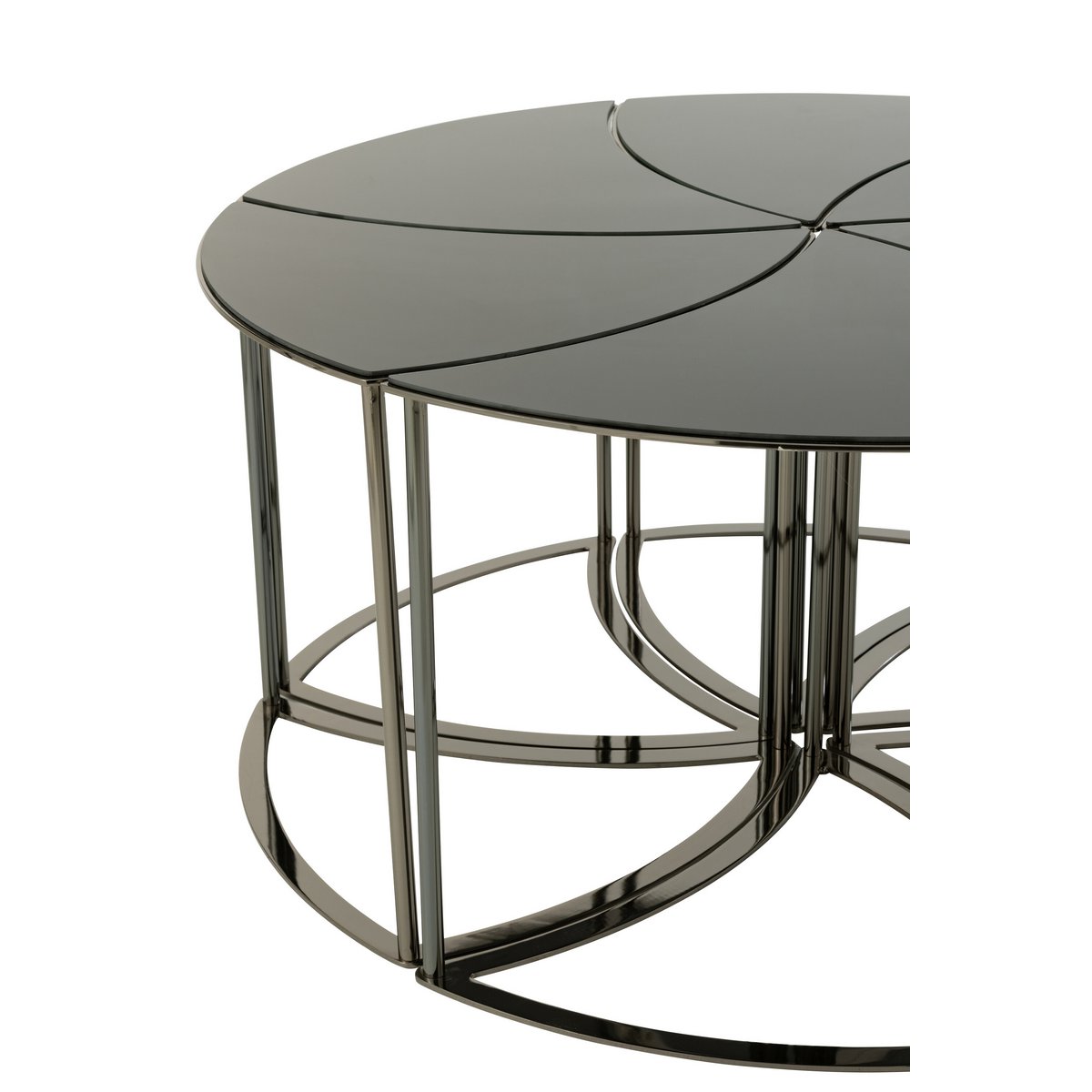 J-Line tafel Tornado - metaal/glas - zwart