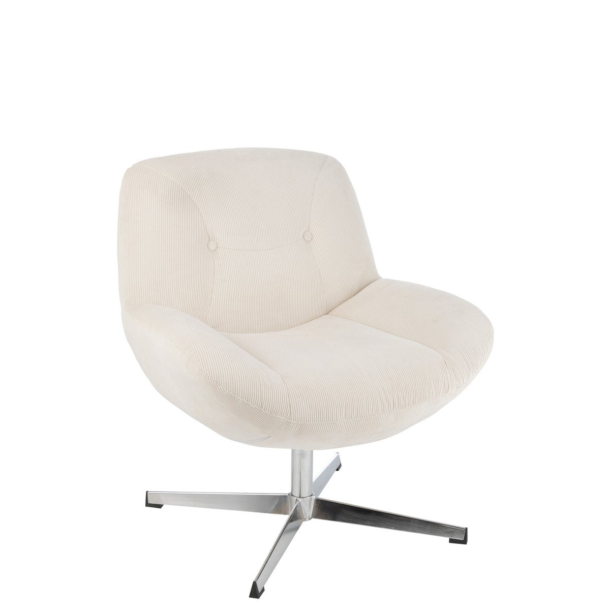 J-Line Loungestoel Chill Metaal/Multiplex Creme/Zilver