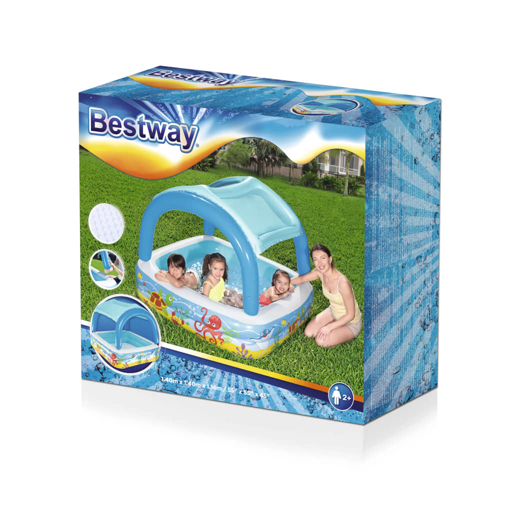 Bestway Piscine ludique avec auvent 140x140x114 cm bleu 52192