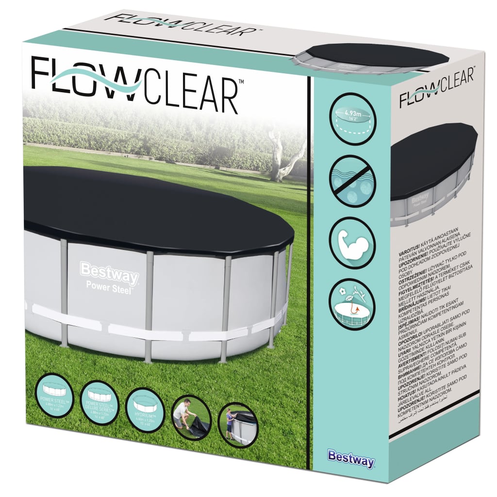 Couverture de piscine Bestway Flowclear 488 cm