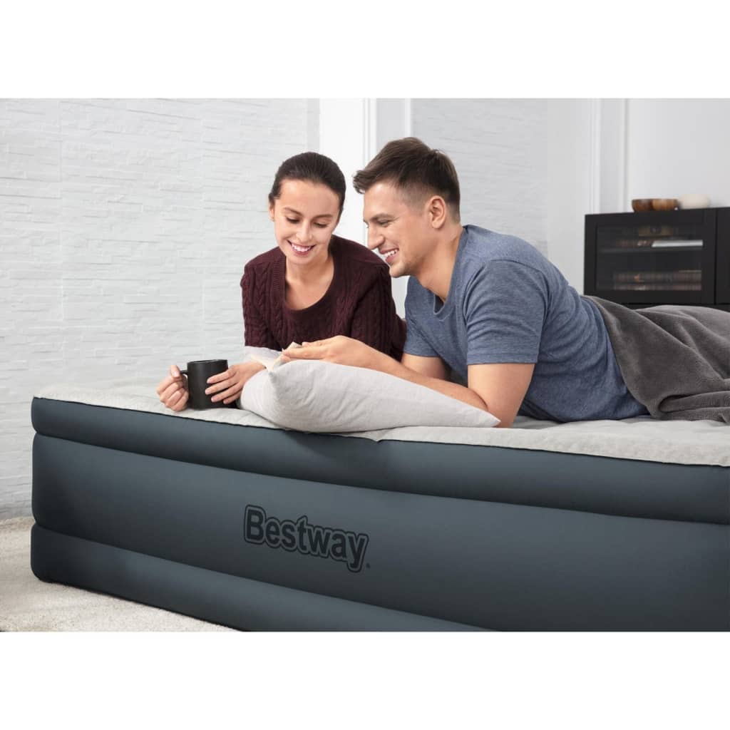 Bestway Luchtbed Fortech 2-persoons 203x152x46 cm antraciet