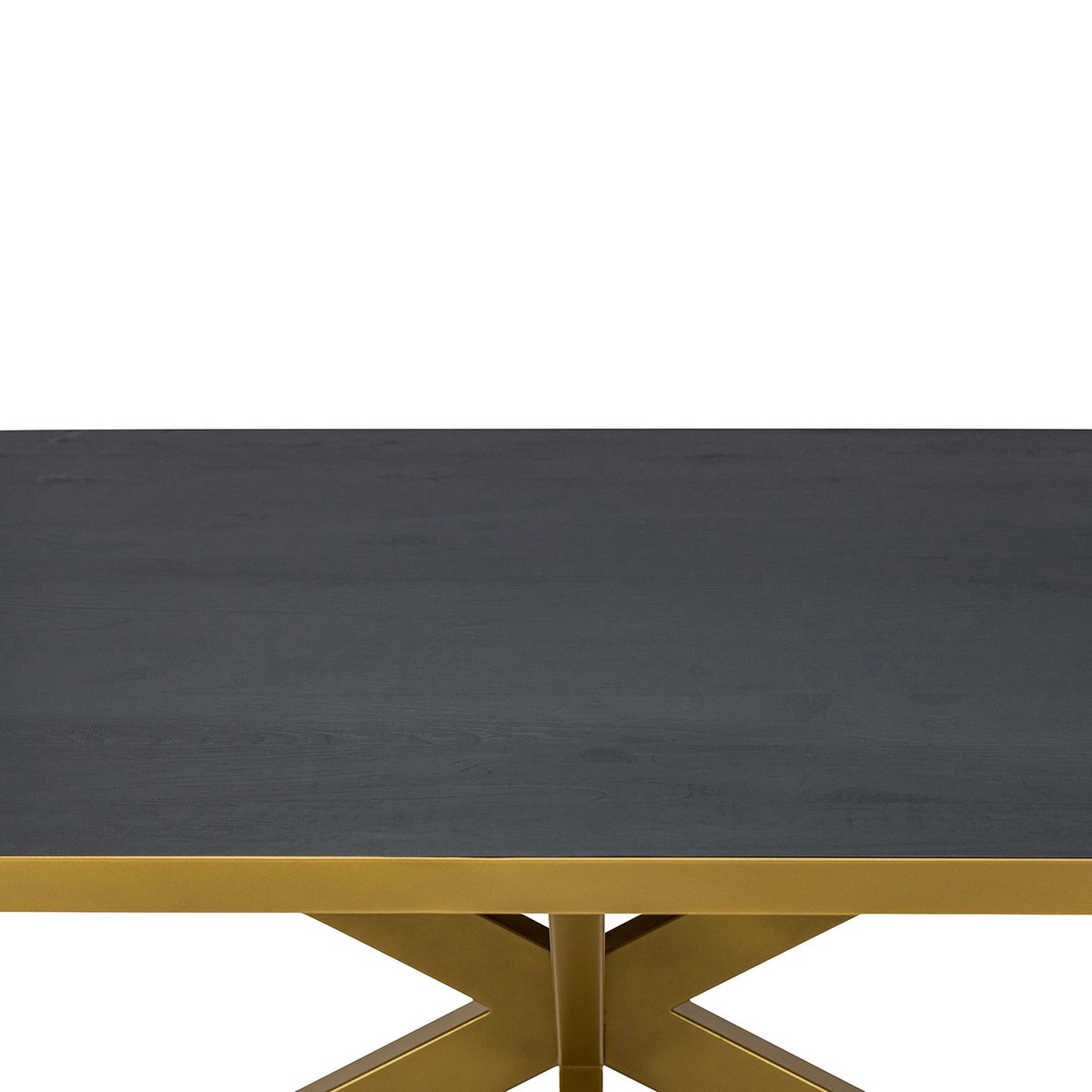 Stalux Plat ovale eettafel 'Noud' 180 x 100, kleur goud / zwart eiken