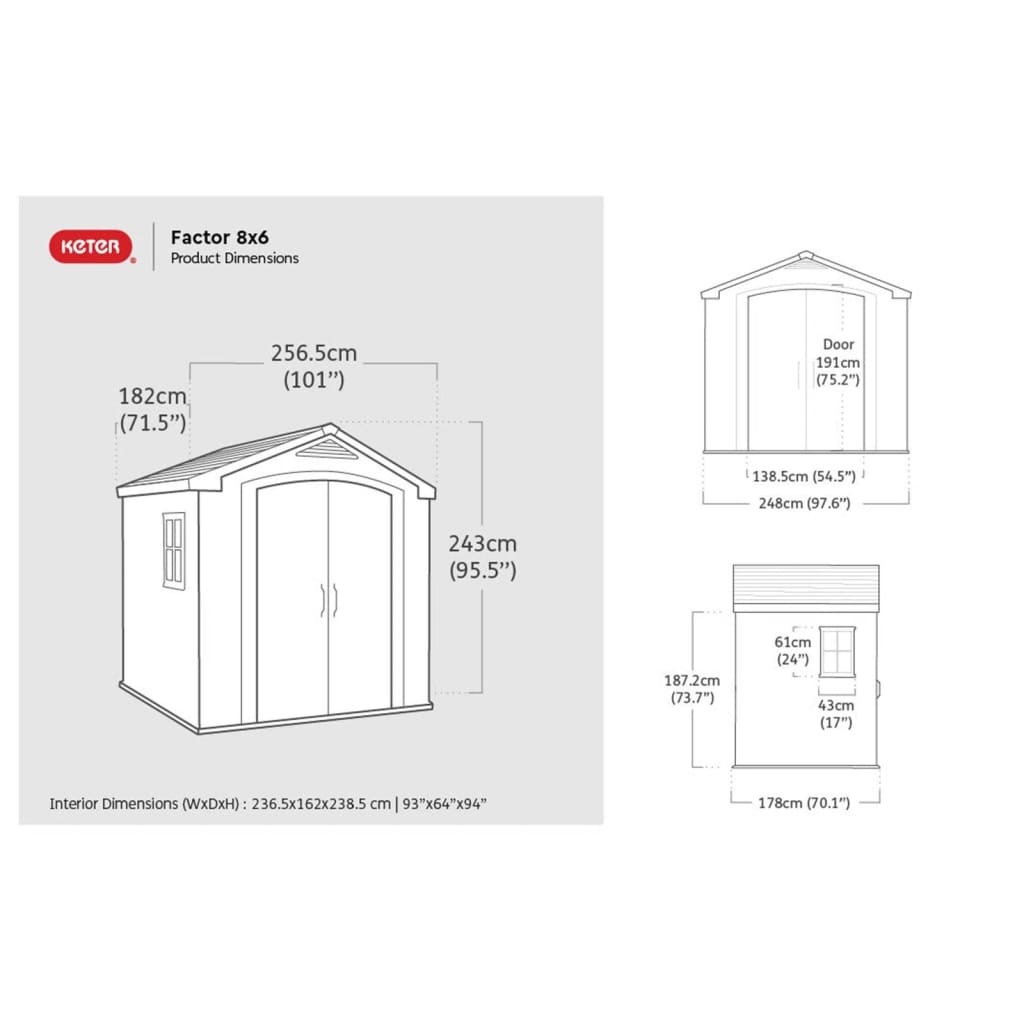 Keter Tuinschuur Factor 88 beige